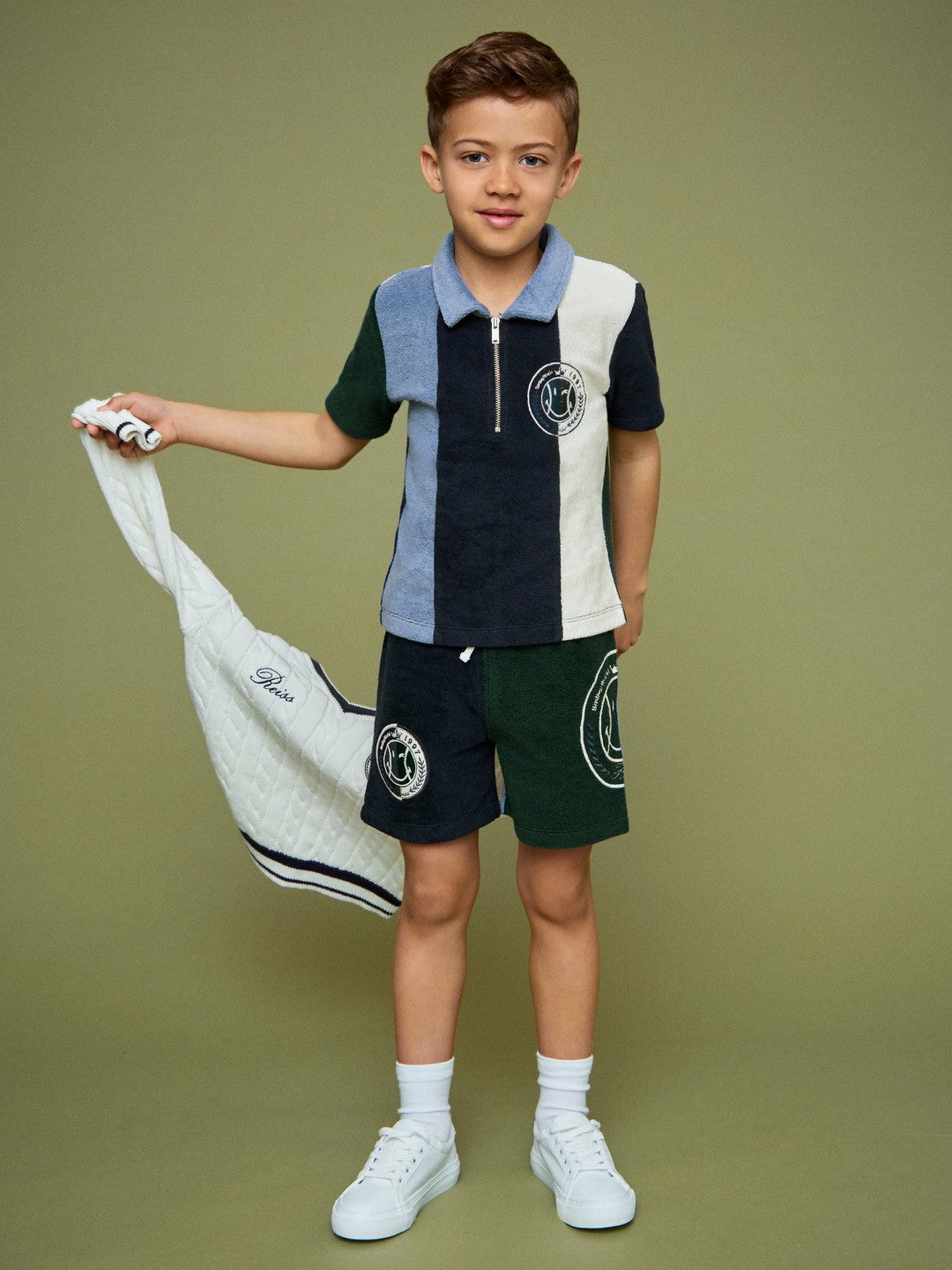 Reiss | 13-14 yrs SmileyWorld Towel Polo Shirt in Blue