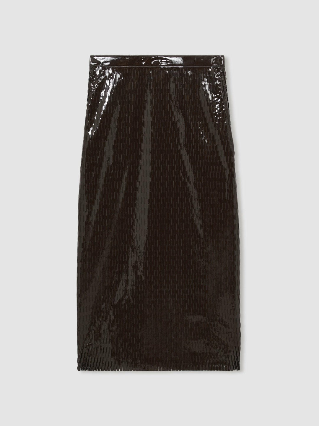 Reiss | Atelier Laser-Cut Pencil Skirt in Chocolate