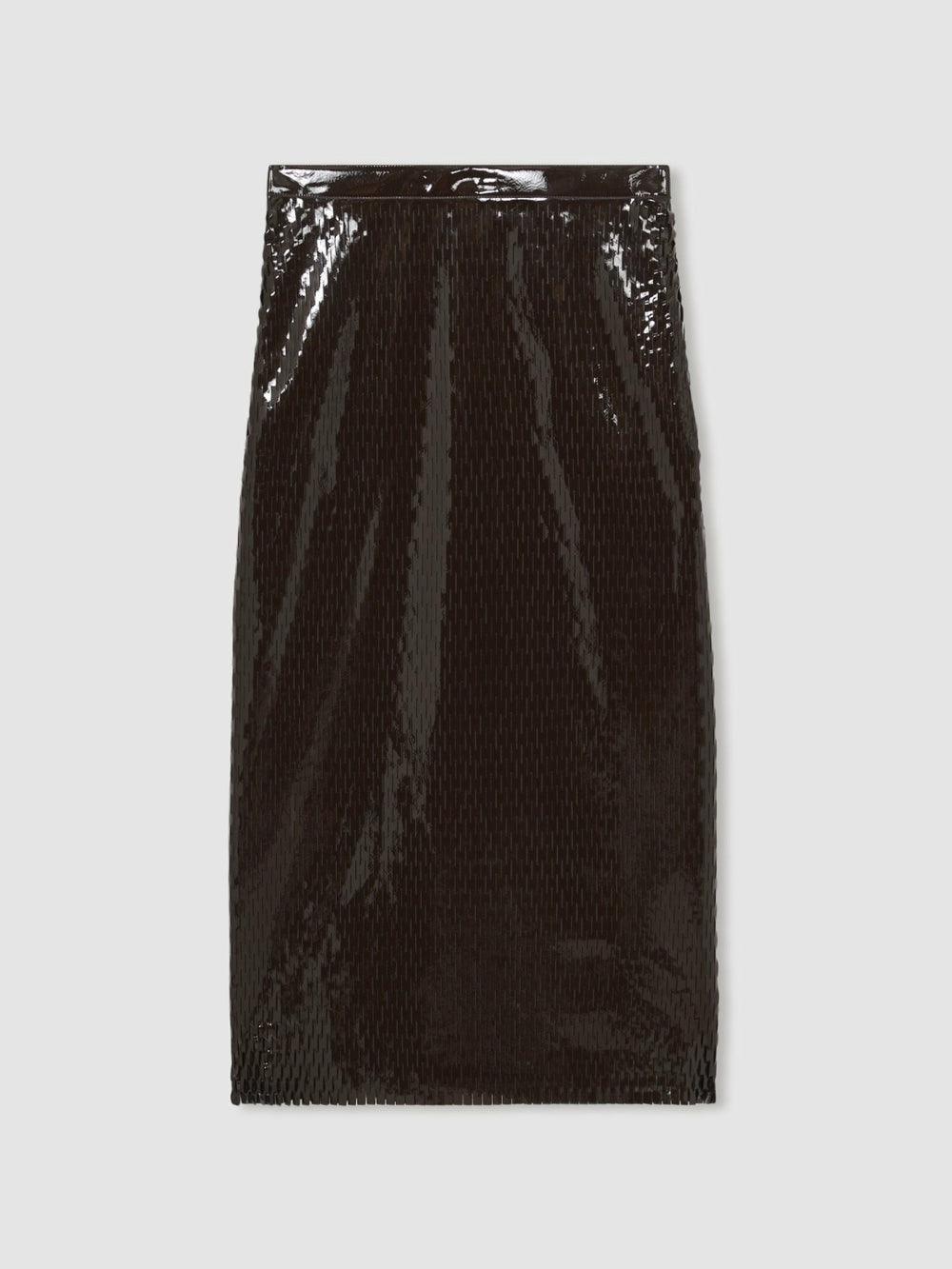Reiss | Atelier Laser-Cut Pencil Skirt in Chocolate