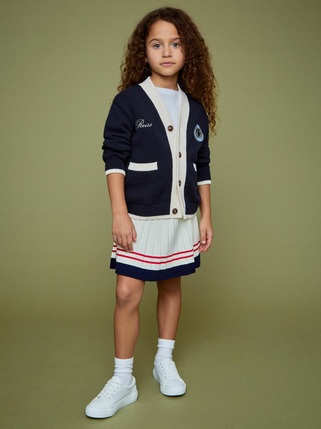Reiss | 13-14 yrs SmileyWorld Logo Cardigan Unisex Fit in Off White