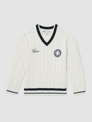 Reiss | 13-14 yrs SmileyWorld Cable-Knit Jumper Unisex Fit in Off White