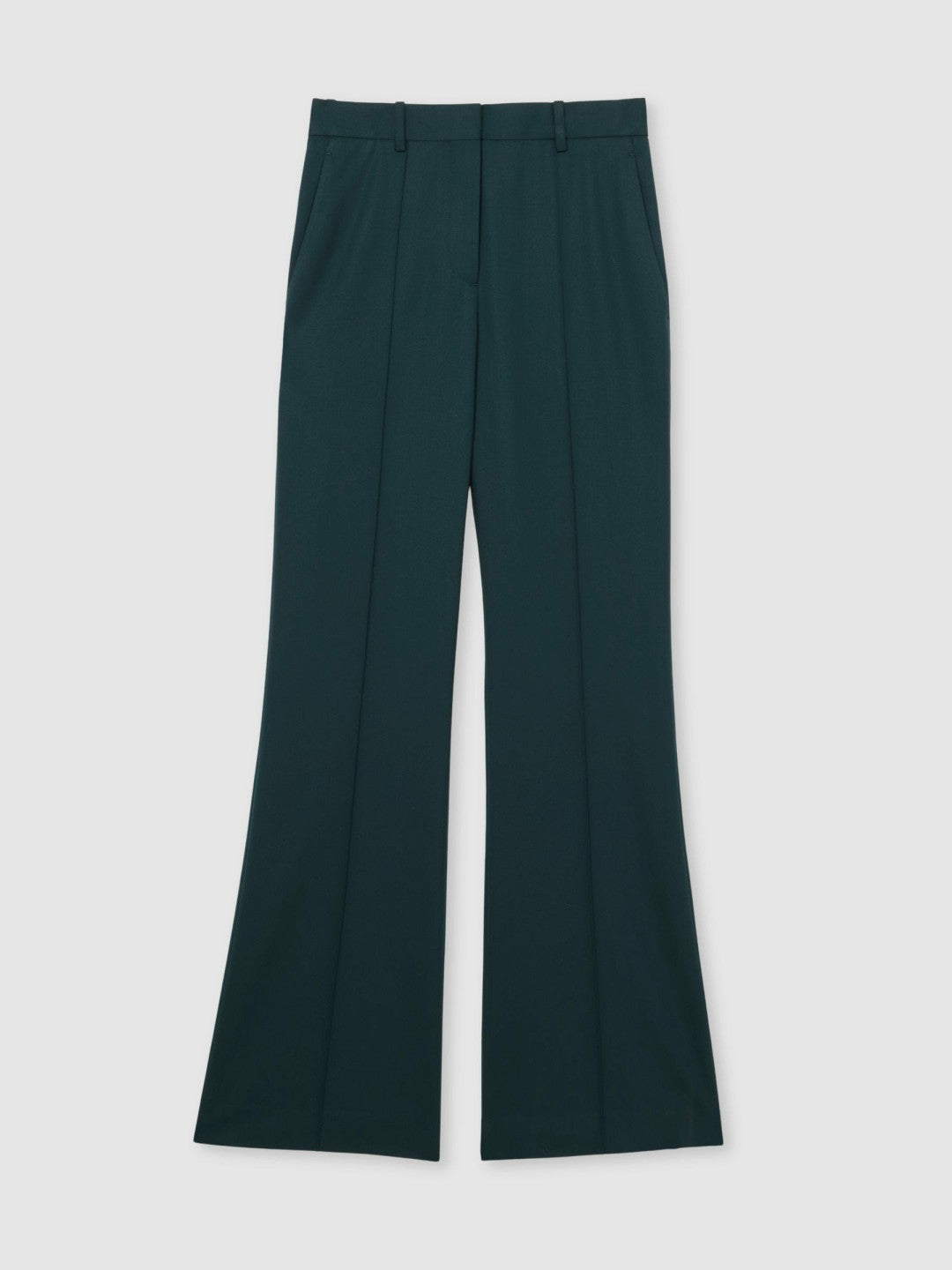 Reiss | Wool-Blend Wide-Leg Suit Trousers in Green