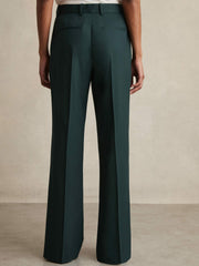 Reiss | Wool-Blend Wide-Leg Suit Trousers in Green