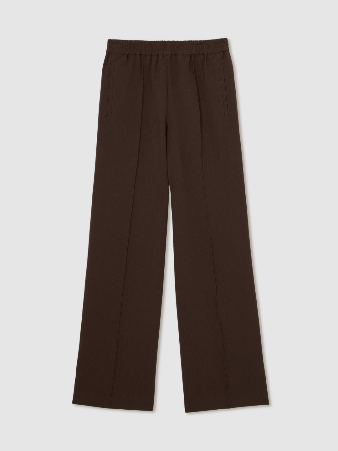 Reiss | Side-Stripe Wide-Leg Trousers in Chocolate Brown