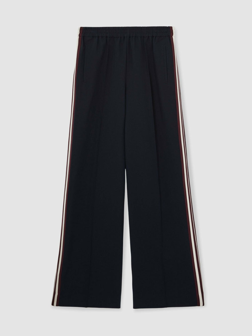 Reiss | Petite Side-Stripe Wide-Leg Trousers in Navy