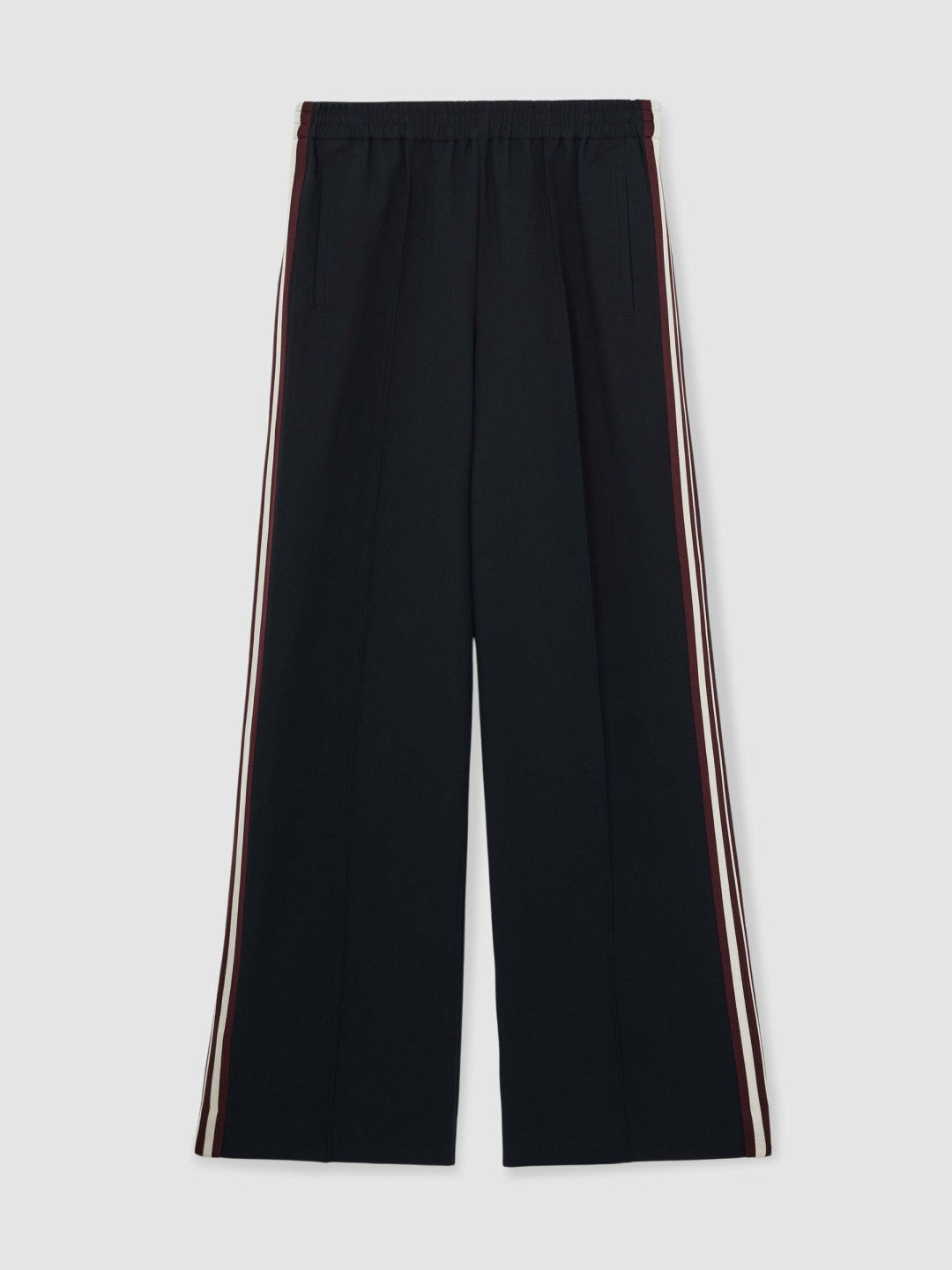 Reiss | Side-Stripe Wide-Leg Trousers in Navy