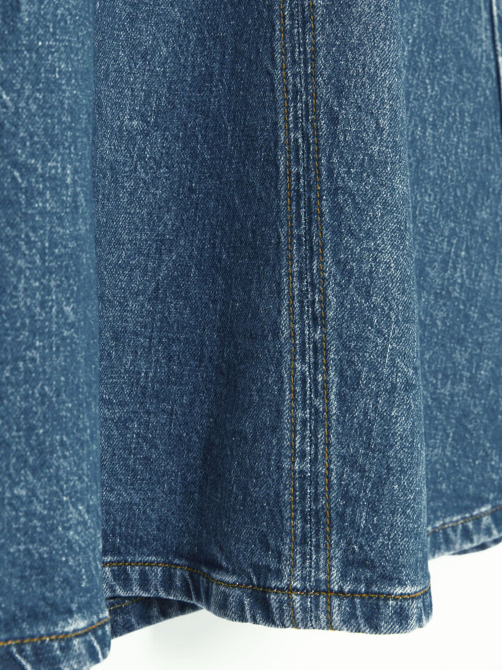 Reiss | Denim Panelled Midi Skirt in Indigo