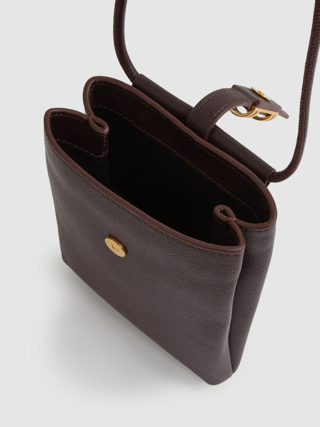 Reiss | Leather Phone Holder in Oxblood