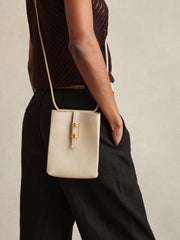 Reiss | Leather Phone Holder in Off White
