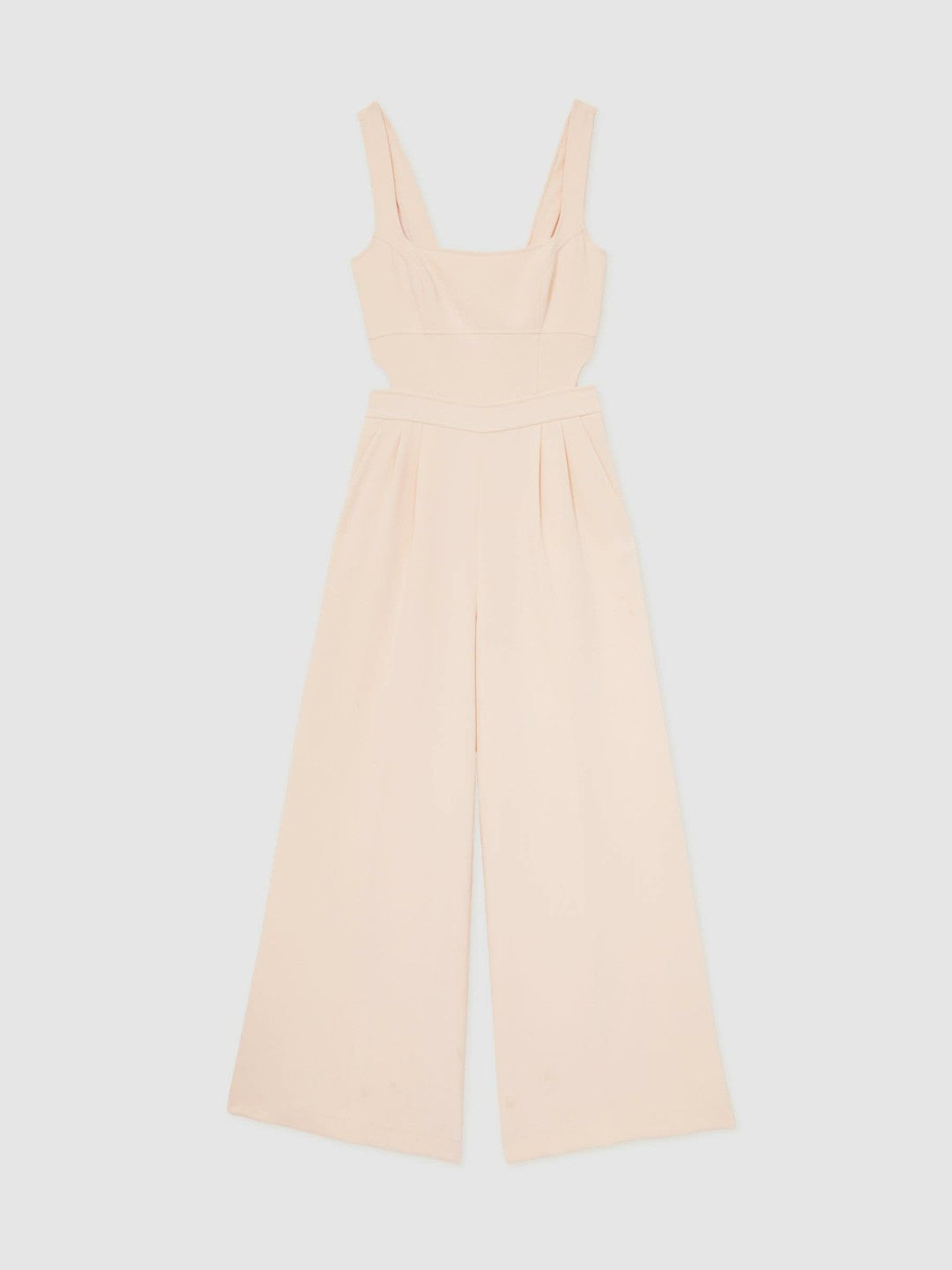 Reiss | Wide-Leg Cut-Out Jumpsuit in Pale Pink