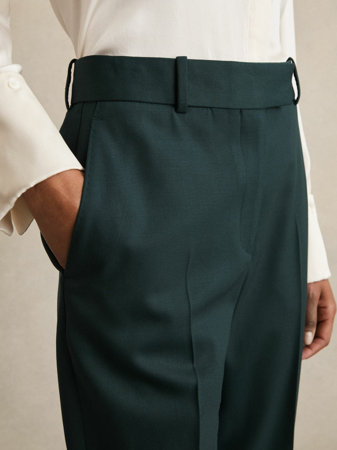Reiss | Wool-Blend Slim-Fit Suit Trousers in Green