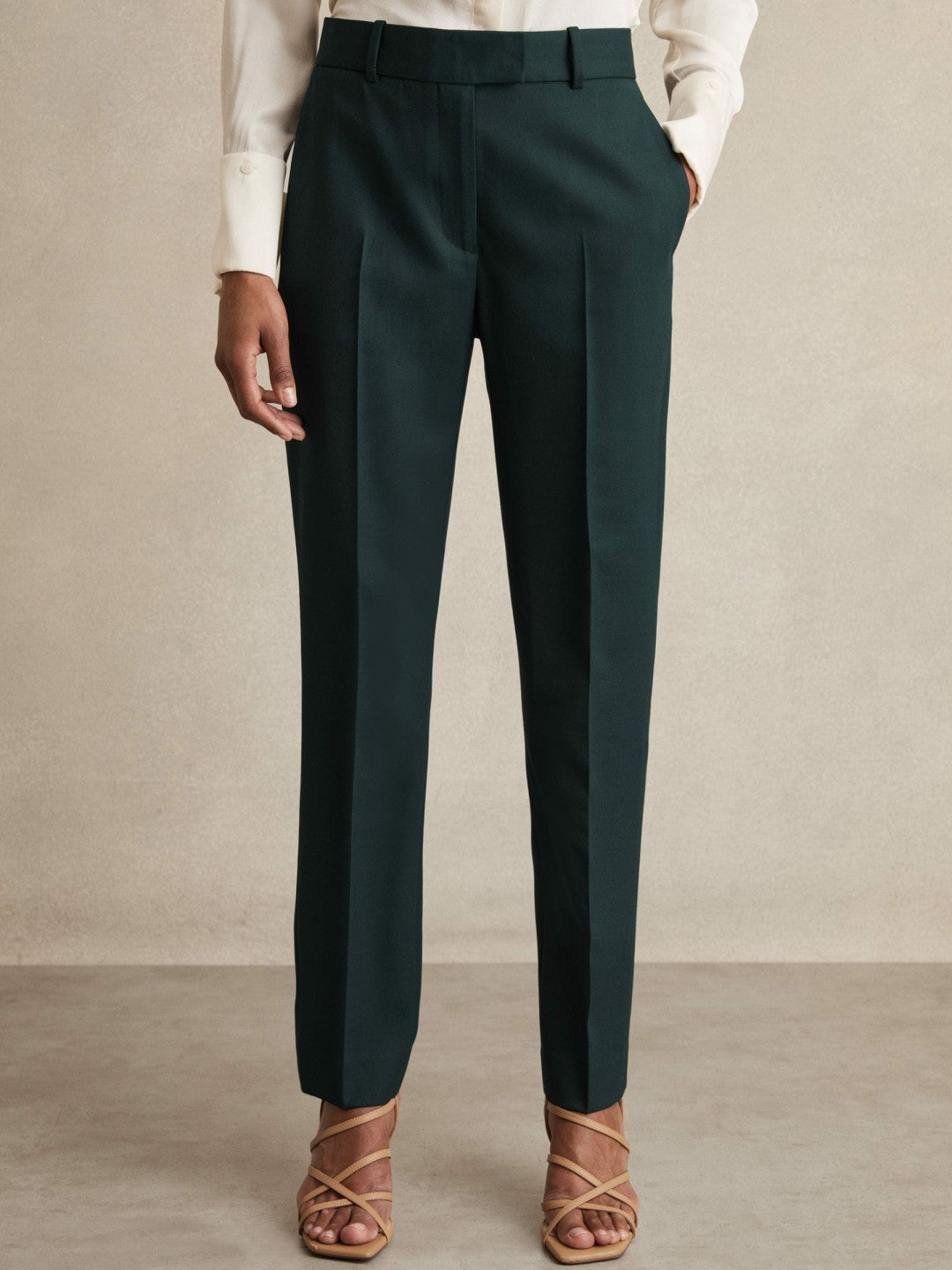 Reiss | Petite Wool-Blend Slim-Fit Suit Trousers in Green