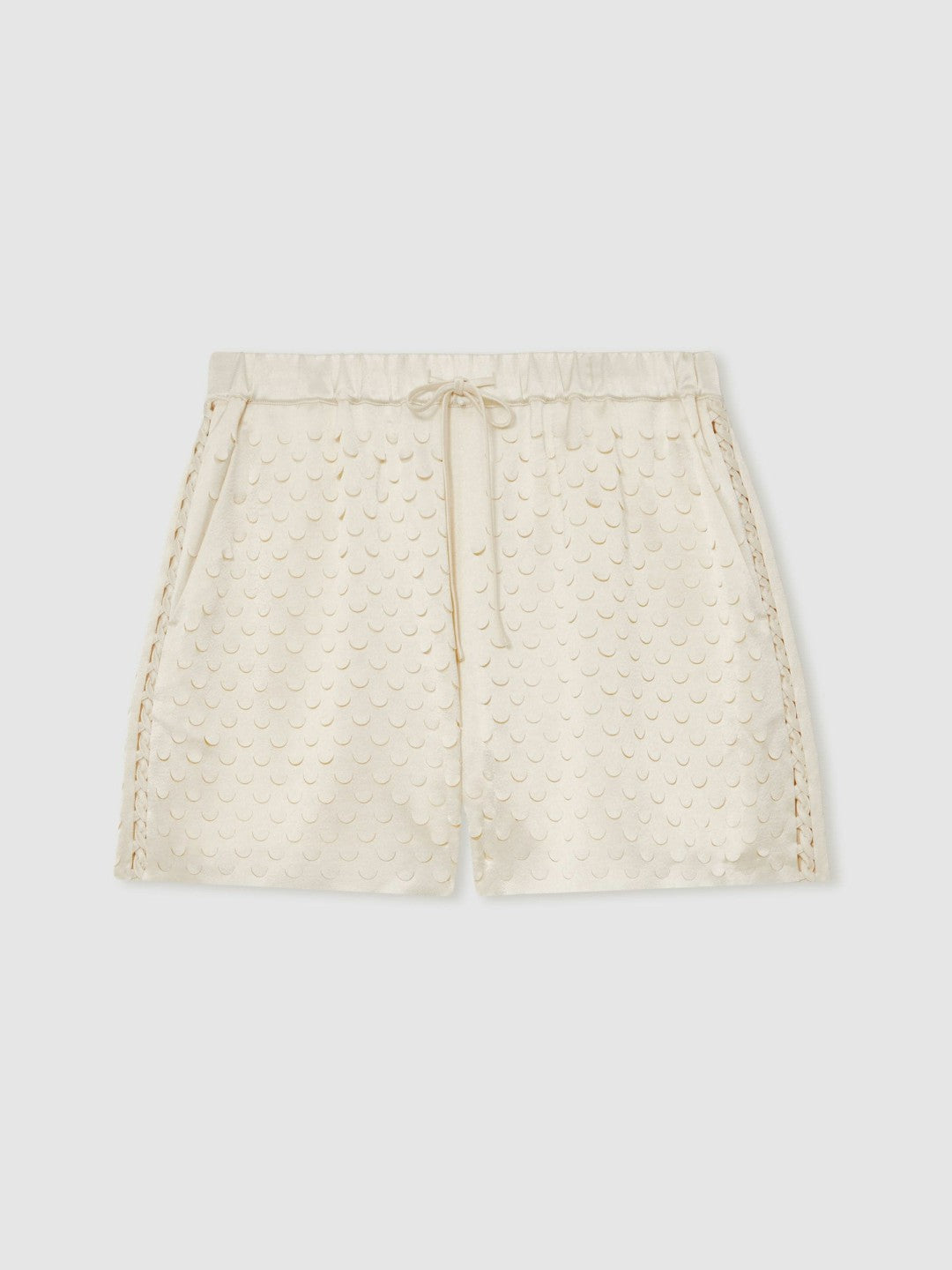 Reiss | Laser Cut Drawstring Shorts in White