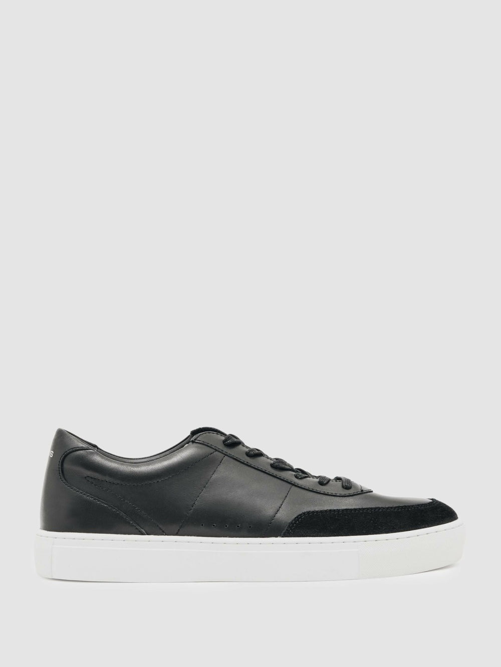 Reiss | Bonded-Leather Low-Top Trainers in Black