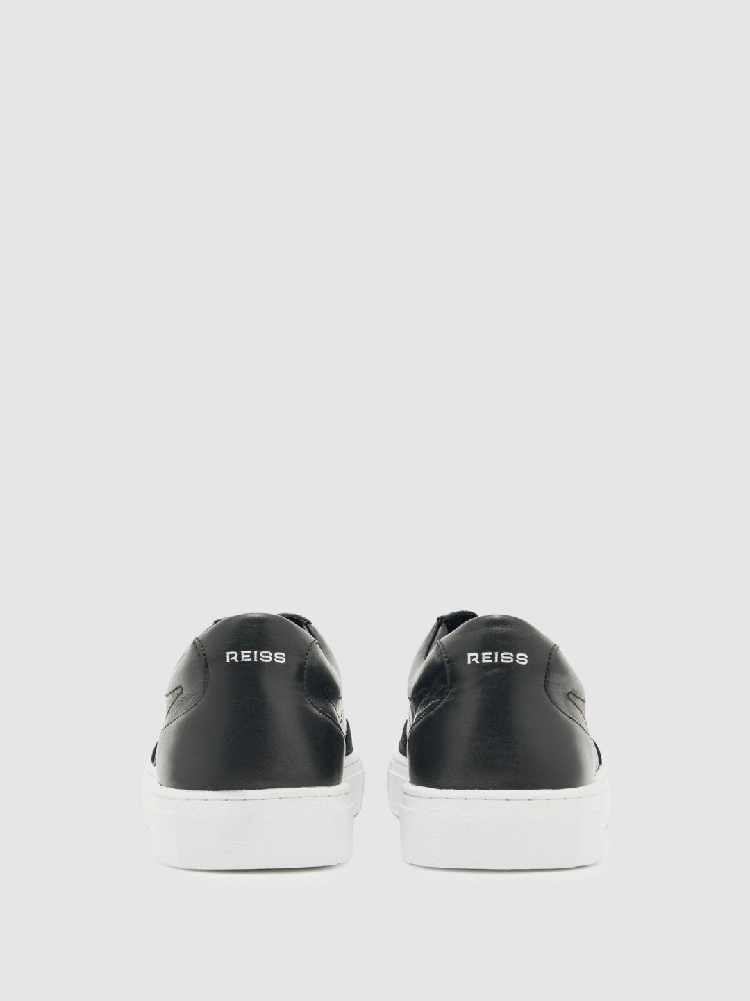 Reiss | Bonded-Leather Low-Top Trainers in Black