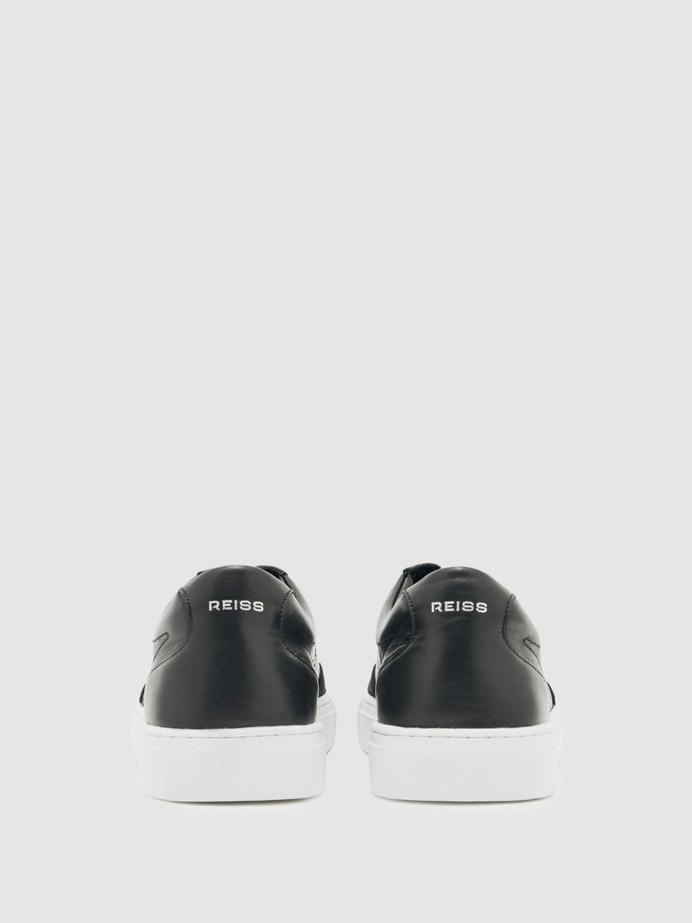 Reiss | Bonded-Leather Low-Top Trainers in Black