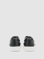 Reiss | Bonded-Leather Low-Top Trainers in Black