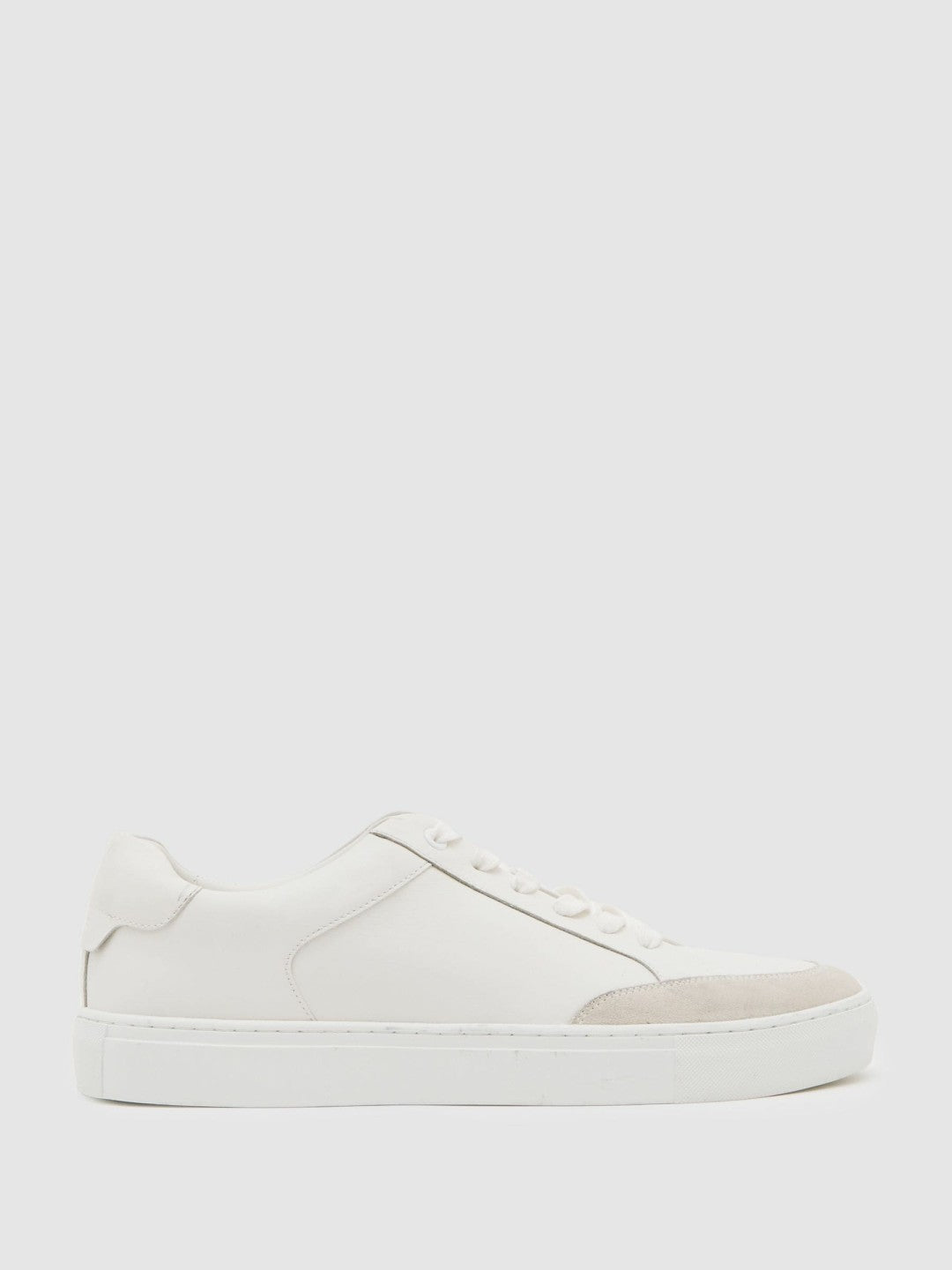 Reiss | Bonded-Leather Low-Top Trainers in White