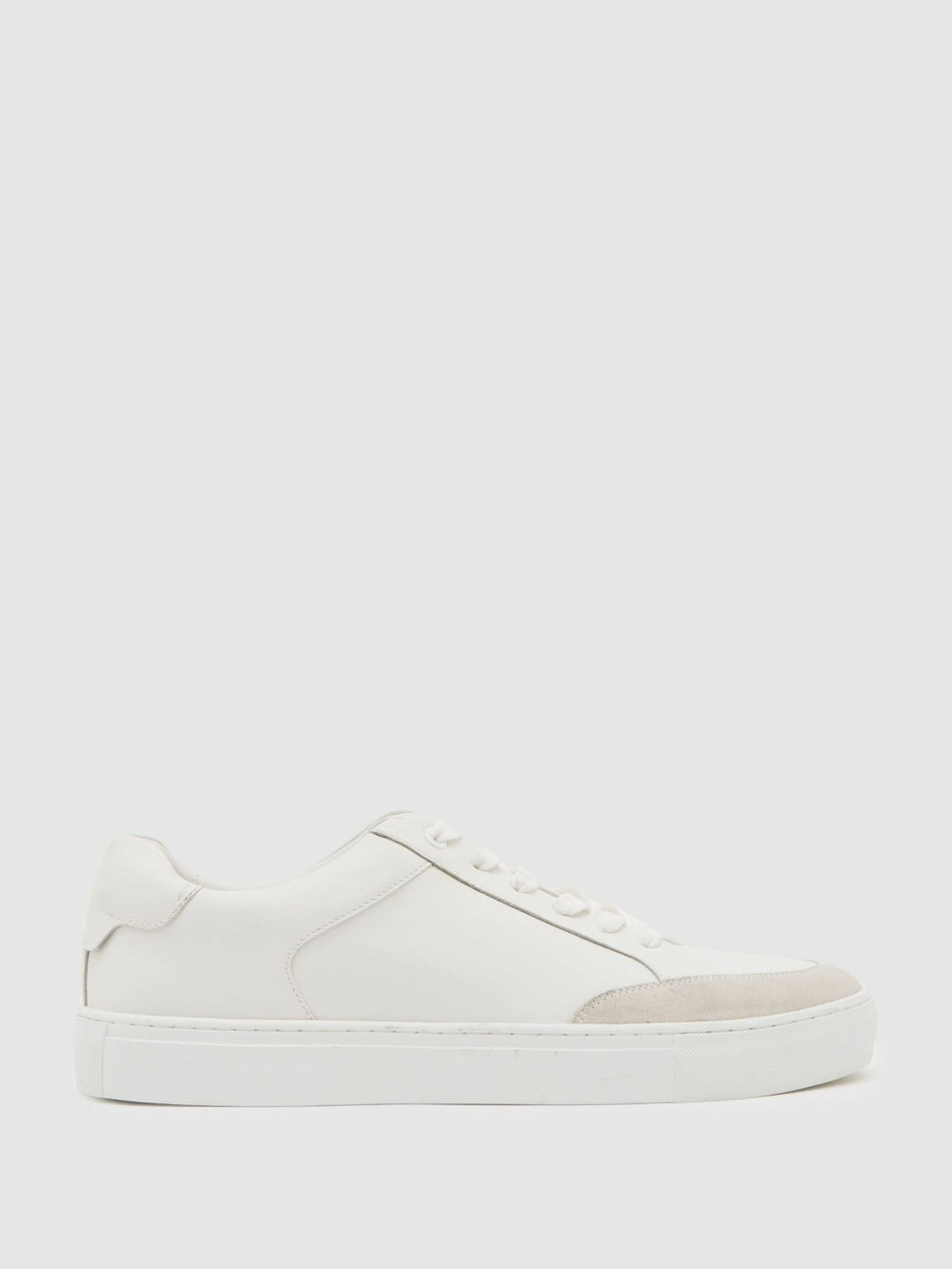 Reiss | Bonded-Leather Low-Top Trainers in White
