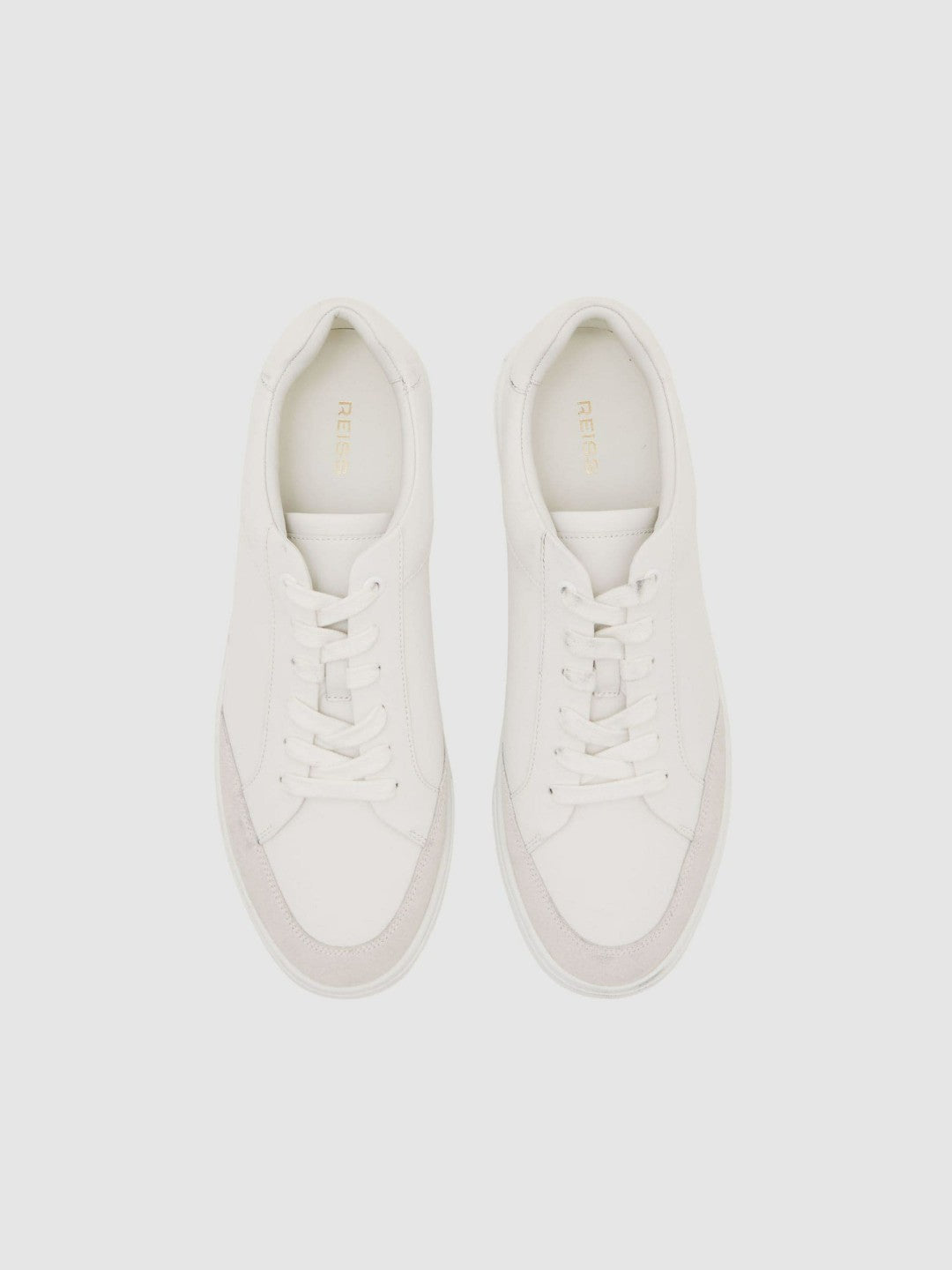 Reiss | Bonded-Leather Low-Top Trainers in White