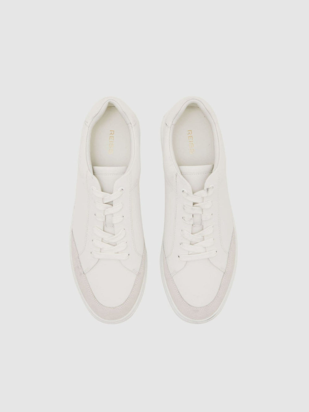 Reiss | Bonded-Leather Low-Top Trainers in White