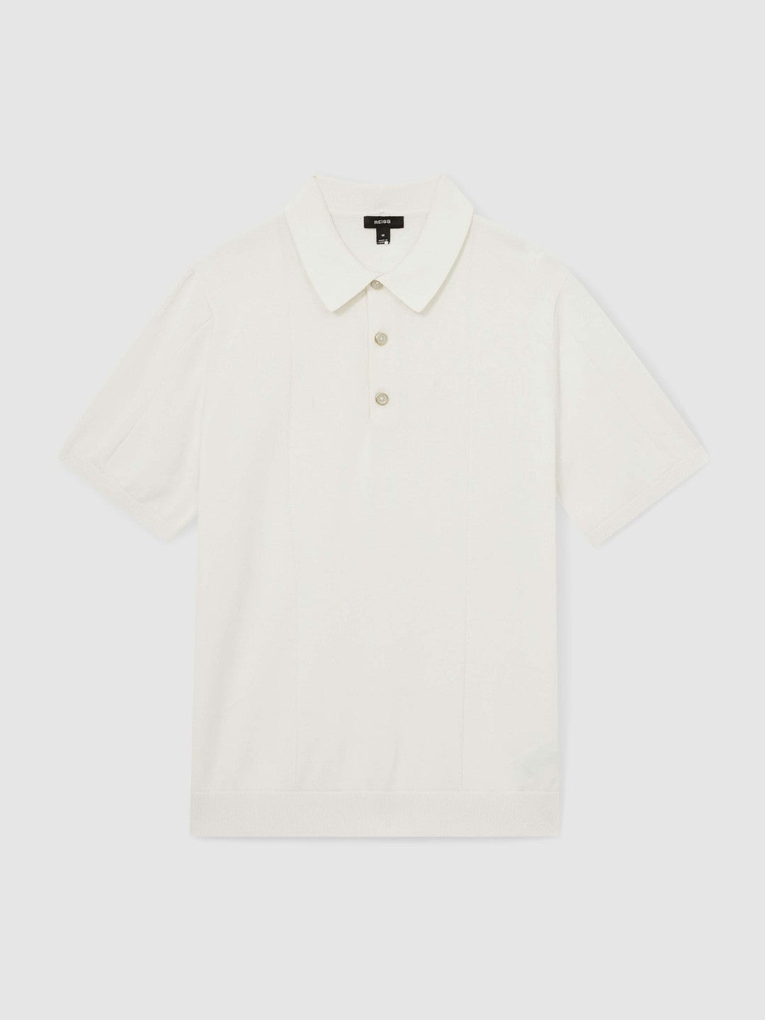Reiss | Cotton-Silk Polo Shirt in Off White