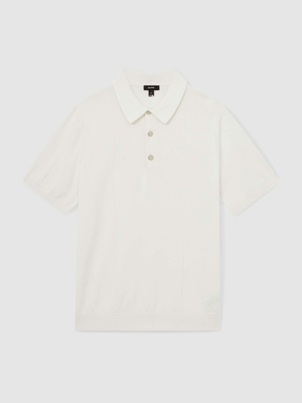 Reiss | Cotton-Silk Polo Shirt in Off White