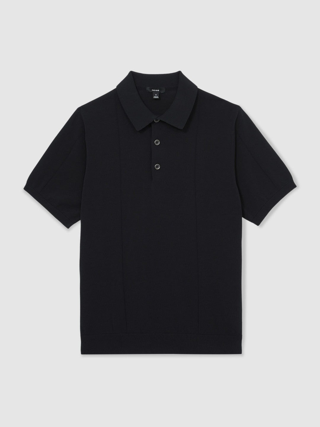 Reiss | Cotton-Silk Polo Shirt in Navy