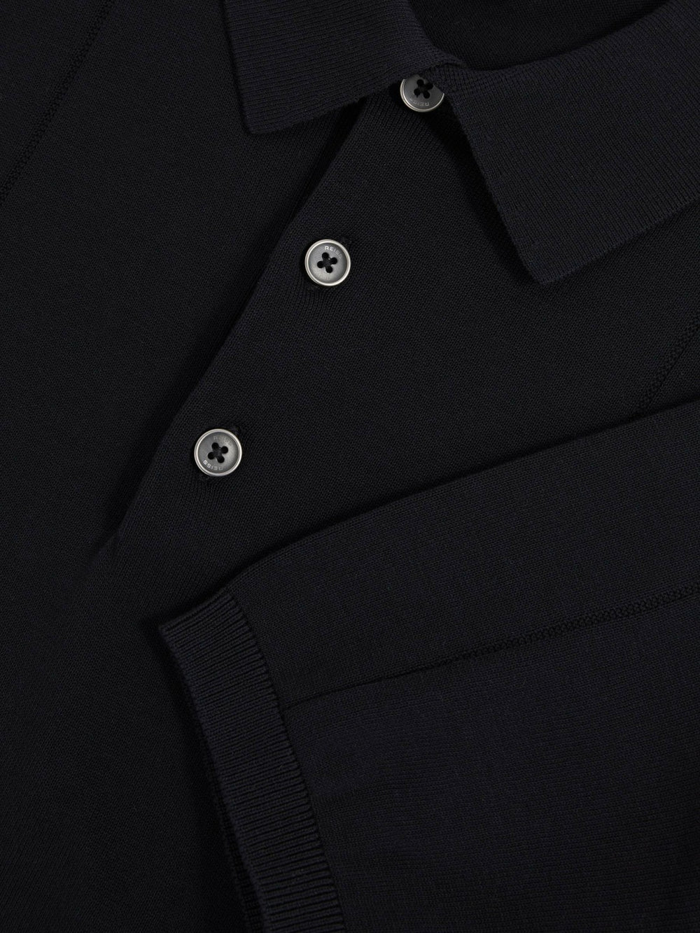 Reiss | Cotton-Silk Polo Shirt in Navy
