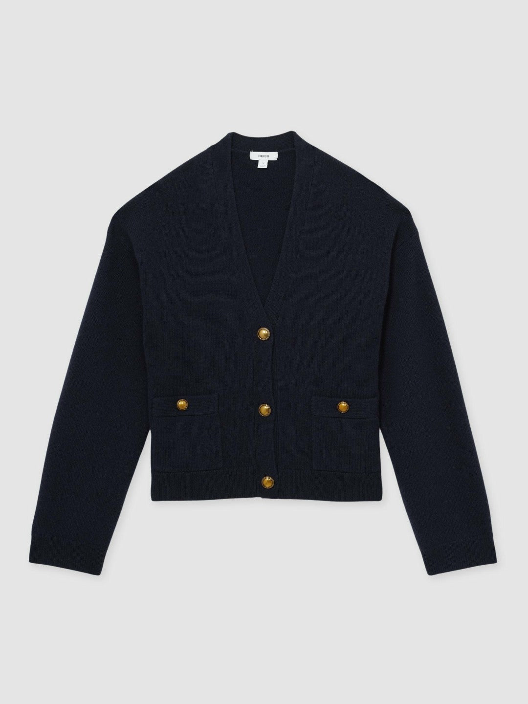 Reiss | Wool-Cashmere Button Cardigan in Navy