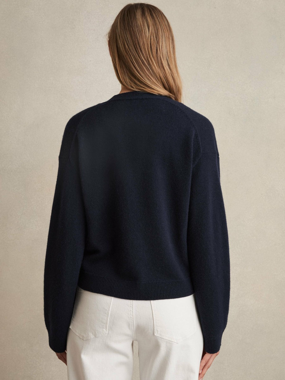 Reiss | Wool-Cashmere Button Cardigan in Navy