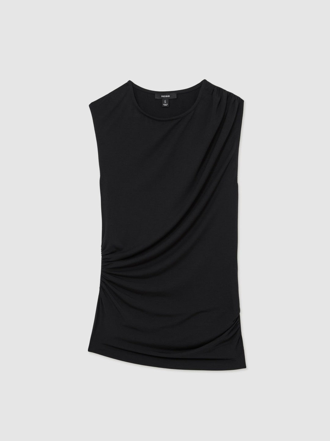 Reiss | Stretch-Modal Ruched Vest in Black