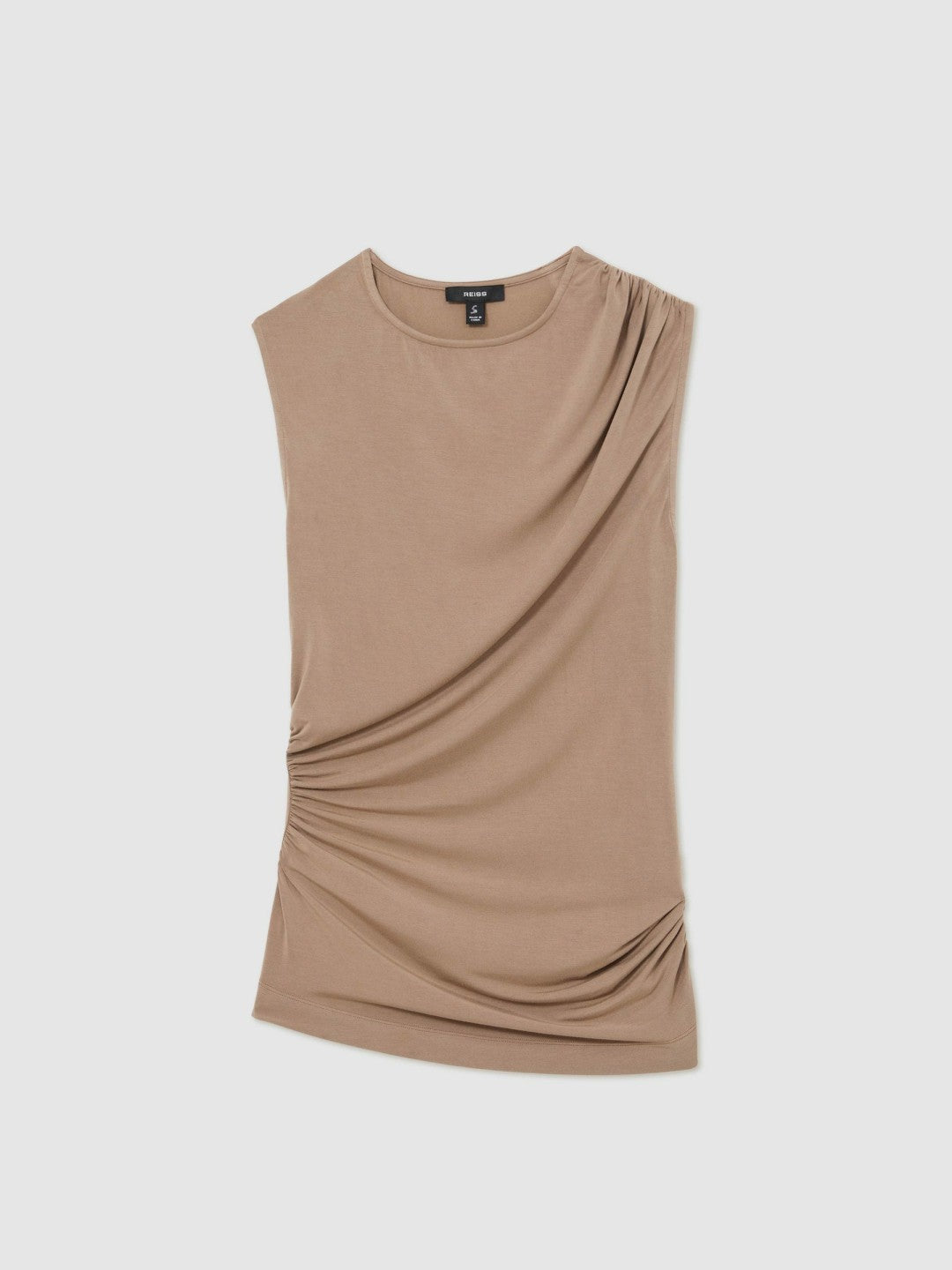 Reiss | Stretch-Modal Ruched Vest in Mocha Brown