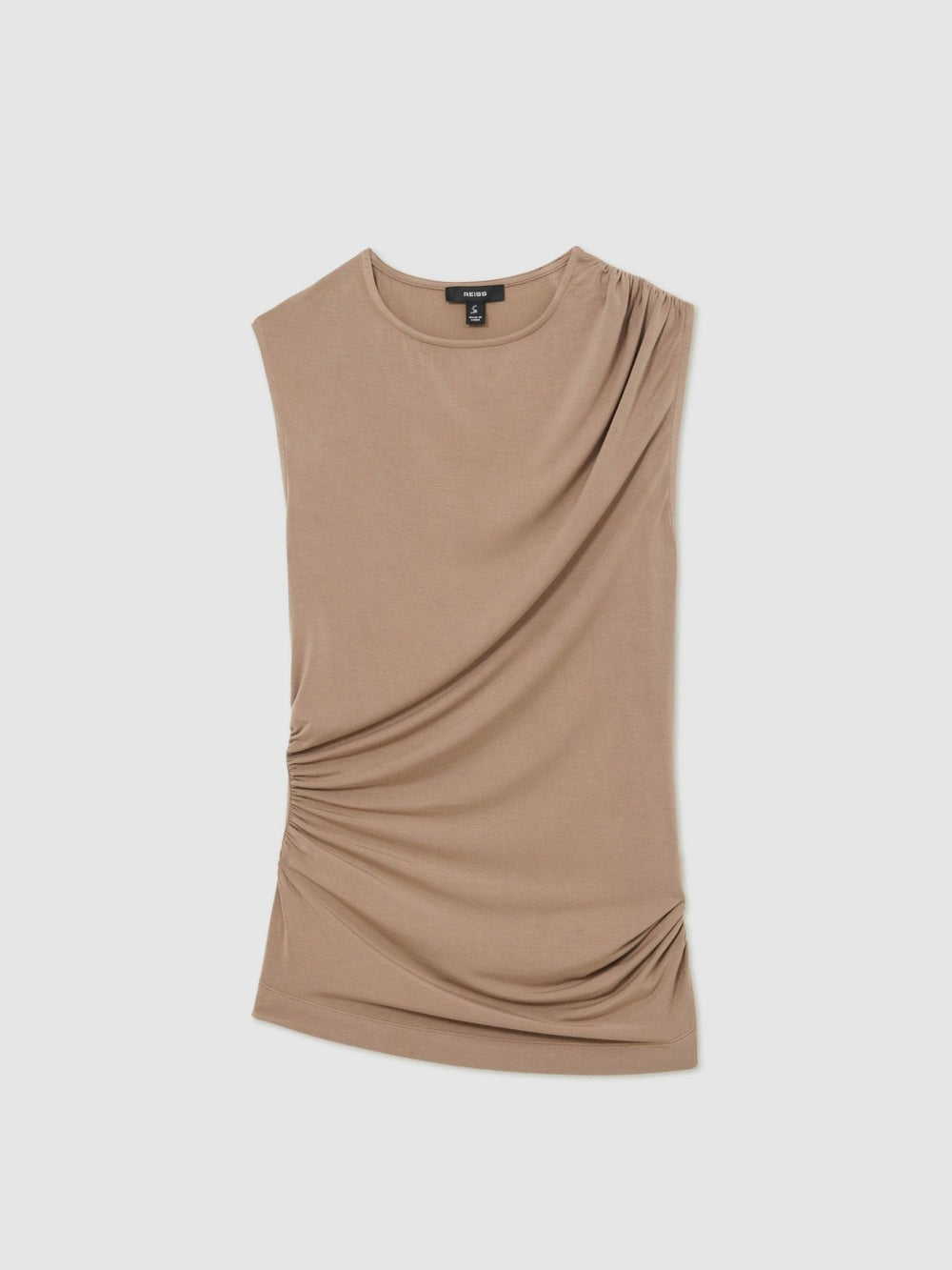Reiss | Stretch-Modal Ruched Vest in Mocha Brown