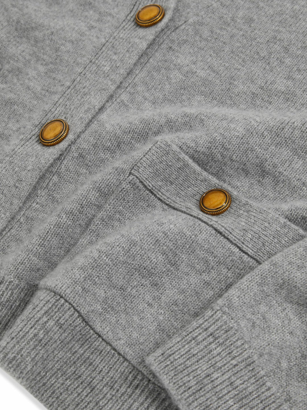 Reiss | Wool-Cashmere Button Cardigan in Silver Grey