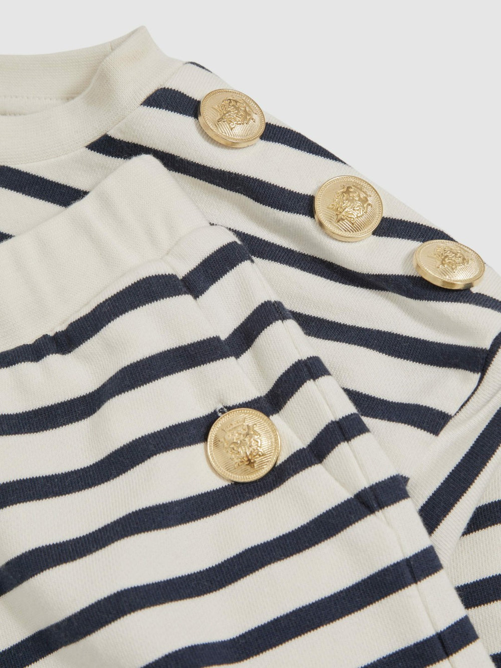 Reiss | 3-9 yrs Stripe Sweatshirt and Shorts Set Cotton-Blend in Navy/Ivory