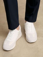 Reiss | Bonded-Leather Suede Running Trainers in White