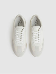 Reiss | Bonded-Leather Suede Running Trainers in White