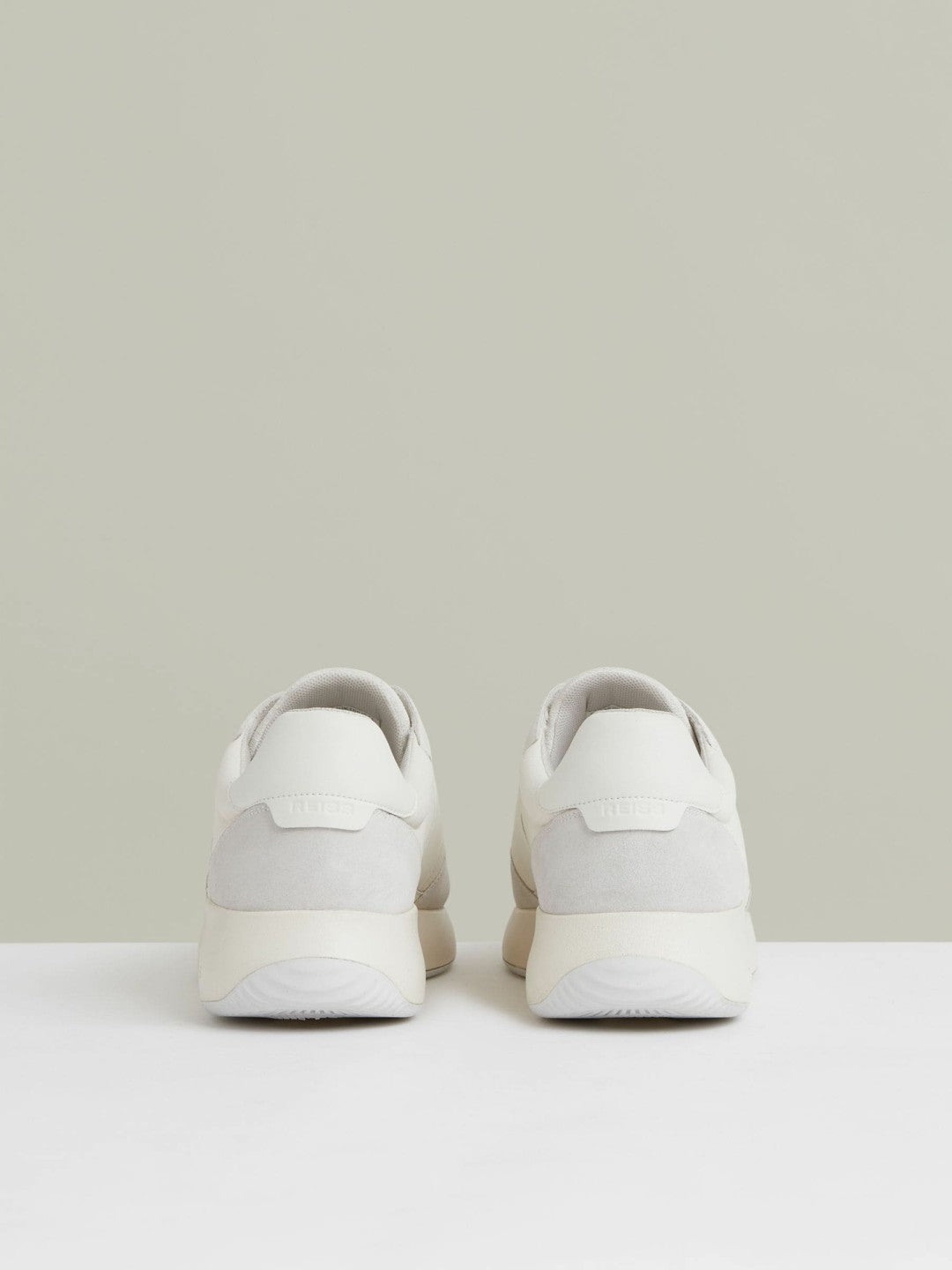 Reiss | Bonded-Leather Suede Running Trainers in White