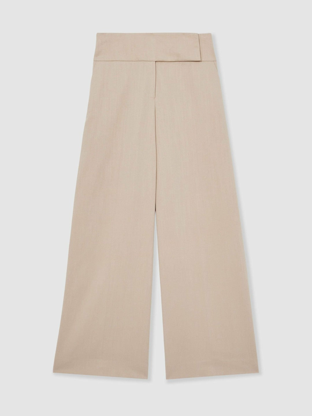 Reiss | Petite Lyocell-Linen Wide-Leg Trousers in Neutral