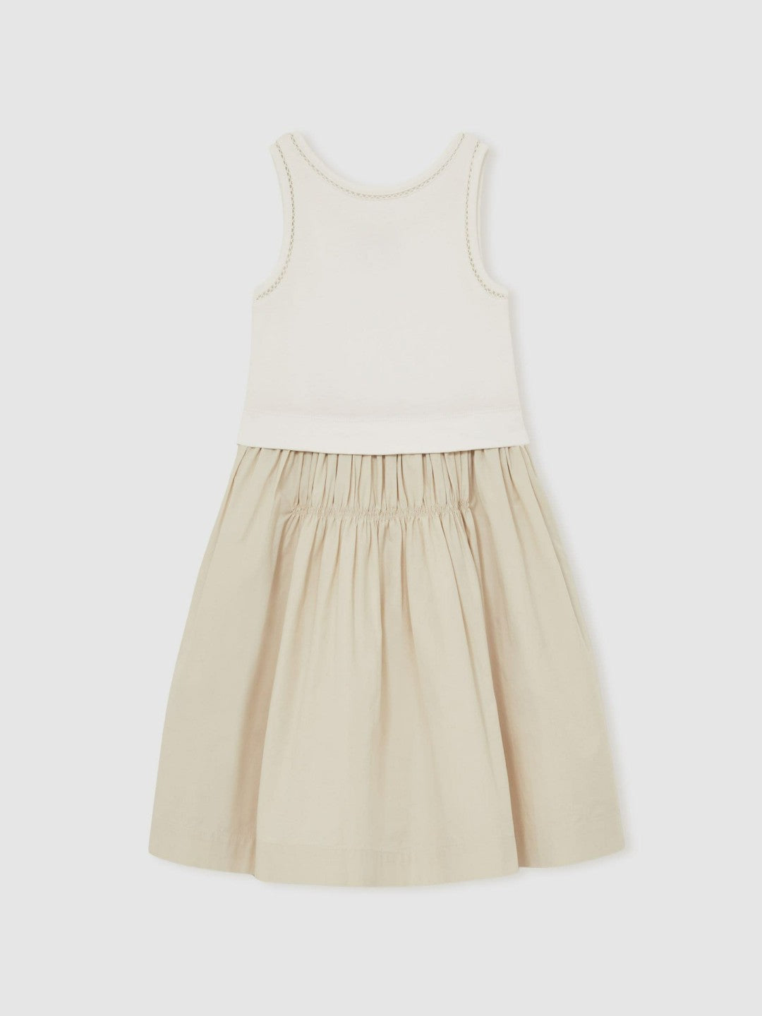 Reiss | 3-9 yrs Cotton Layered Sleeveless Midi Dress in Neutral