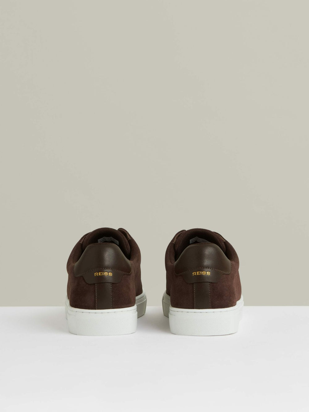 Reiss | Suede Slip-On Elasticated Trainers in Chocolate Brown