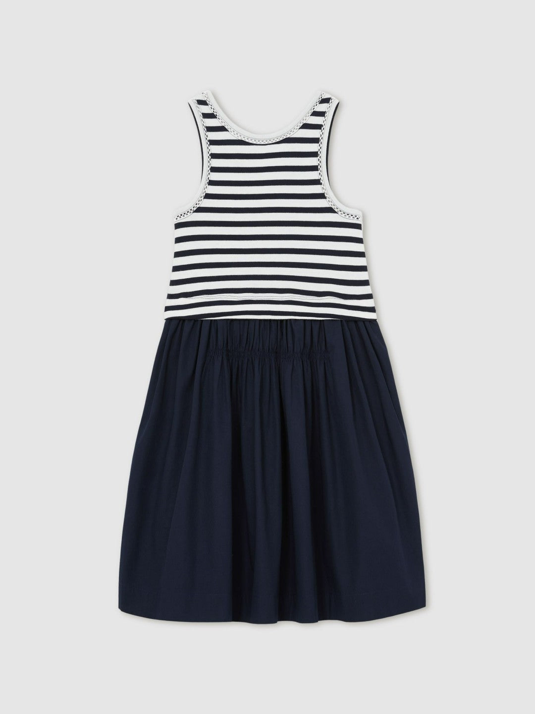 Reiss | 3-9 yrs Cotton Layered Sleeveless Midi Dress in Navy