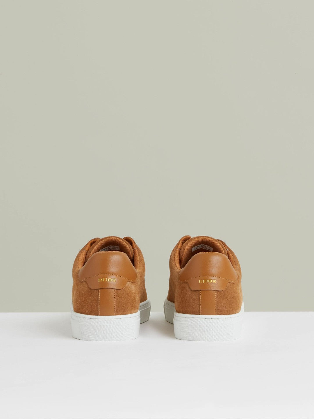 Reiss | Suede Slip-On Elasticated Trainers in Tan Brown