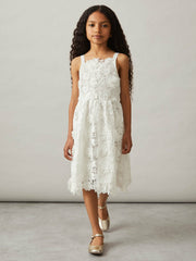 Reiss | 4-9 yrs Guipure-Lace Midi Dress in Ivory