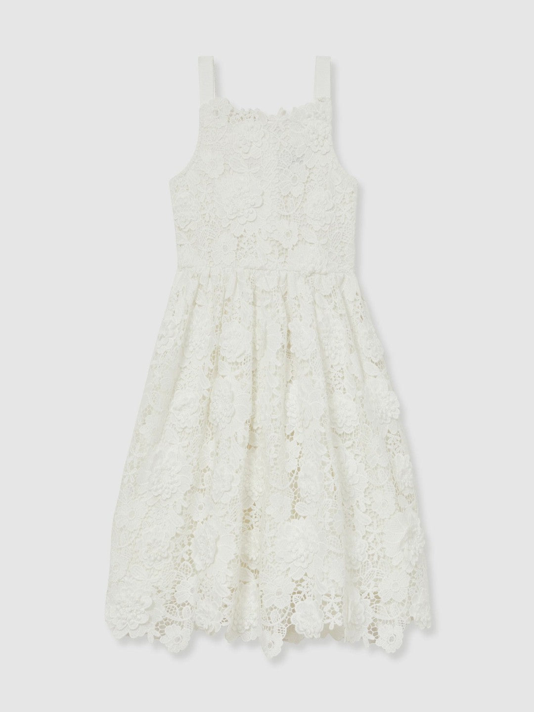 Reiss | 4-9 yrs Guipure-Lace Midi Dress in Ivory