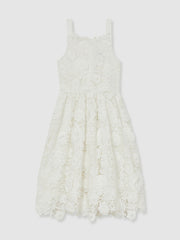 Reiss | 4-9 yrs Guipure-Lace Midi Dress in Ivory