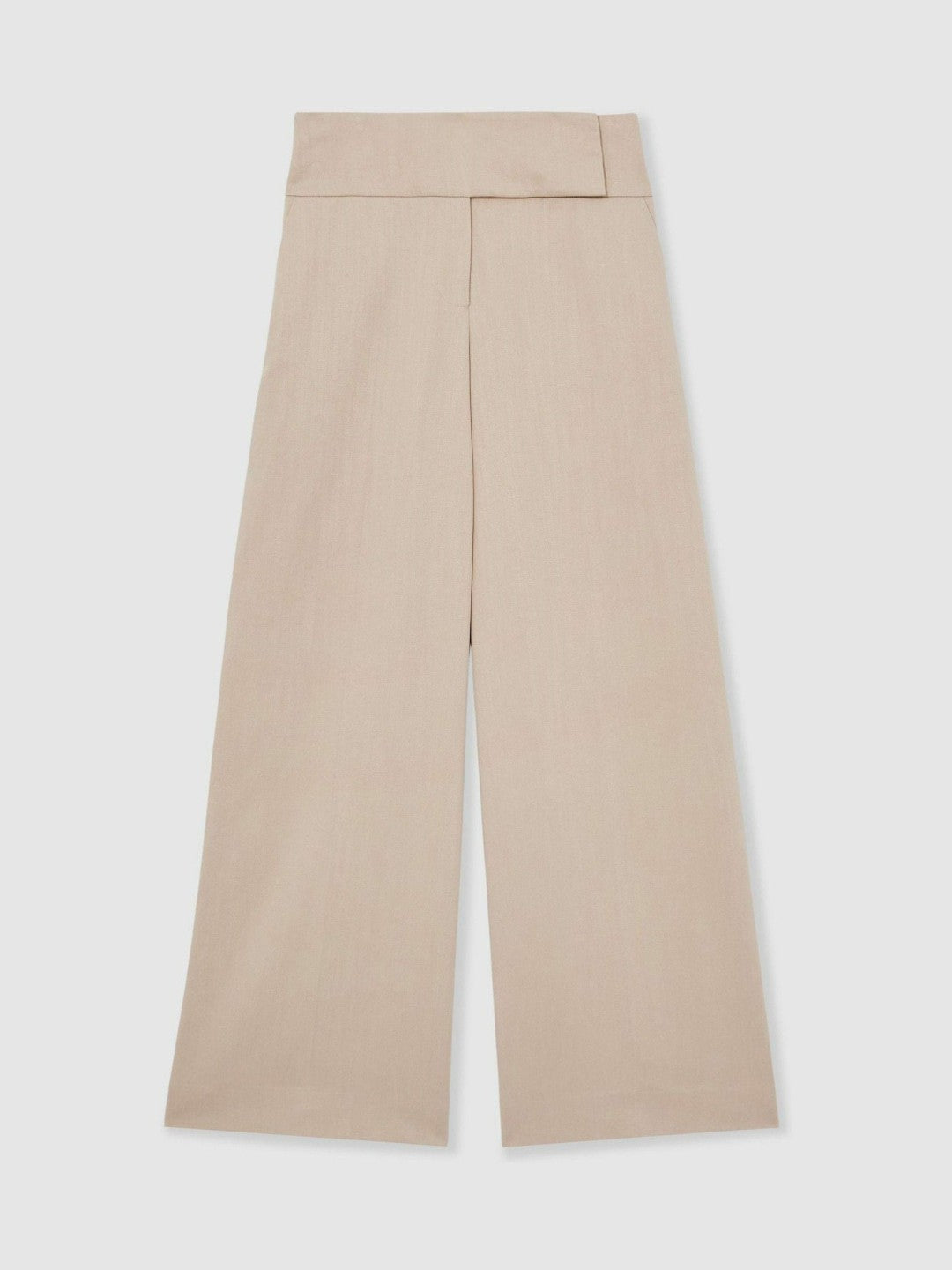 Reiss | Lyocell-Linen Wide-Leg Trousers in Neutral
