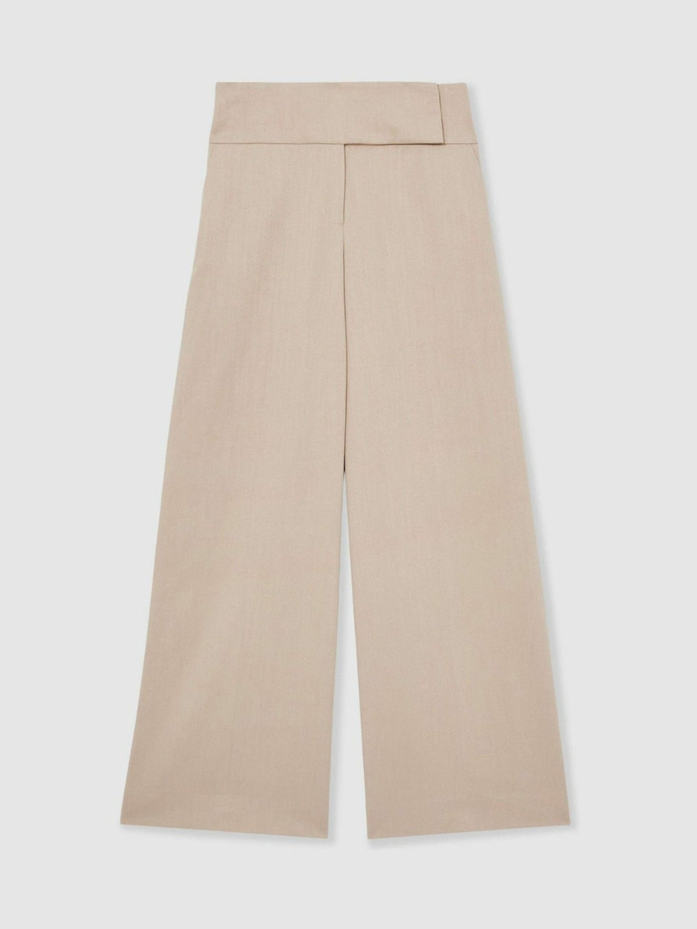Reiss | Lyocell-Linen Wide-Leg Trousers in Neutral
