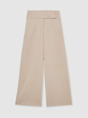 Reiss | Lyocell-Linen Wide-Leg Trousers in Neutral